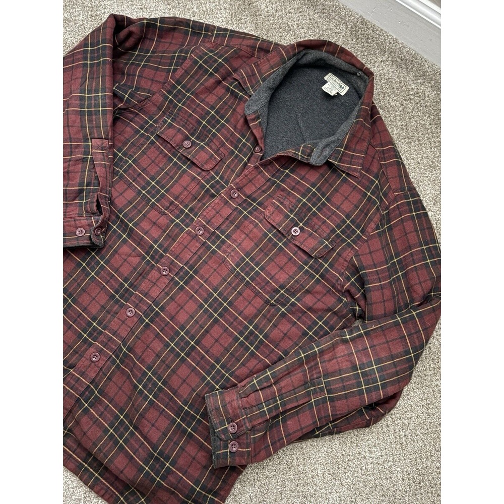 L.L. Bean Men's Large Barn Shacket Chore Coat Fleece Lined Plaid